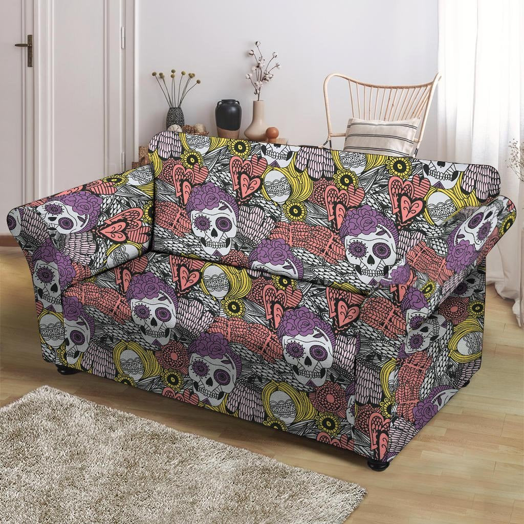 Mexican Skull Loveseat Cover-grizzshop