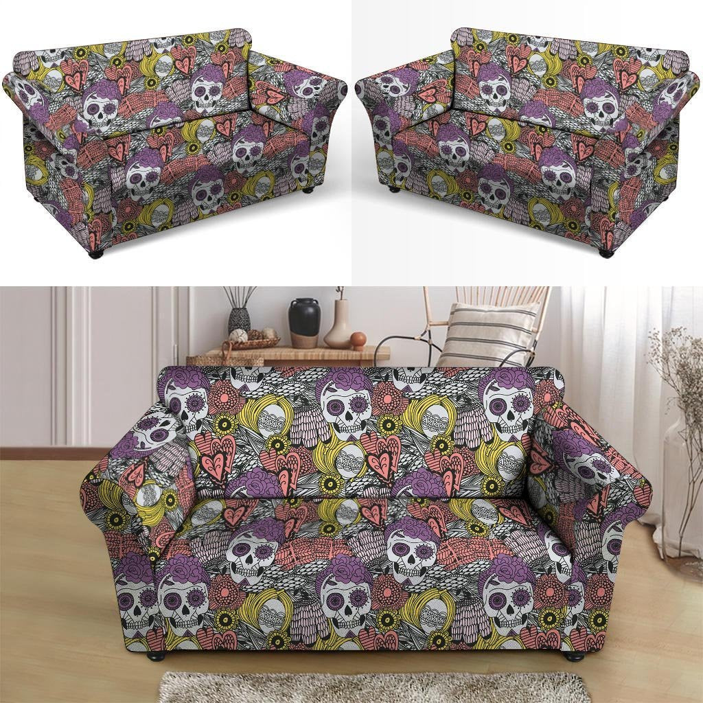 Mexican Skull Loveseat Cover-grizzshop