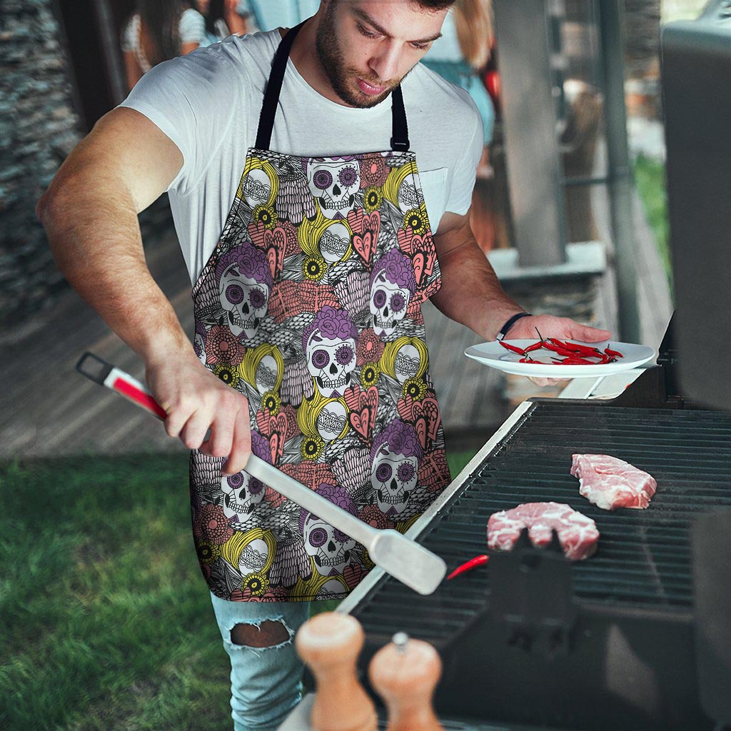 Mexican Skull Men's Apron-grizzshop