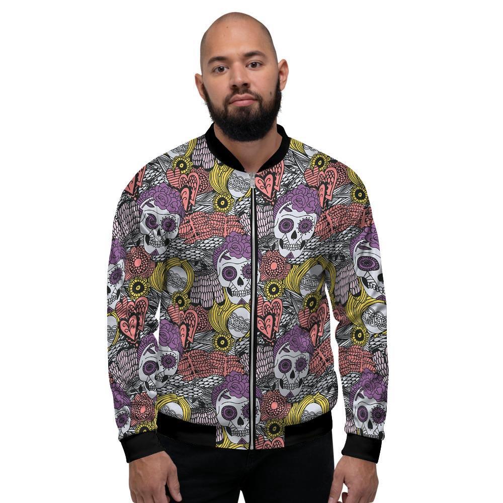 Mexican Skull Men's Bomber Jacket-grizzshop