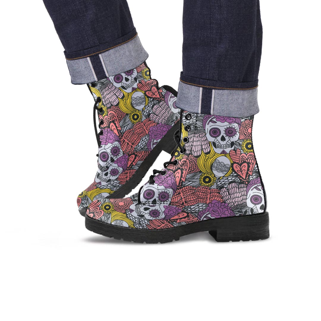 Mexican Skull Men's Boots-grizzshop