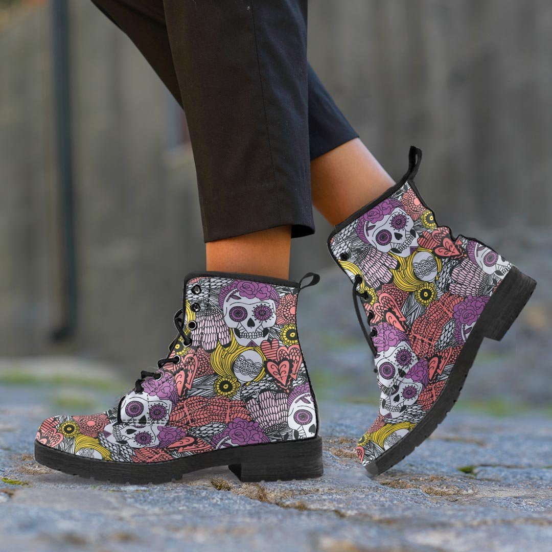 Mexican Skull Men's Boots-grizzshop