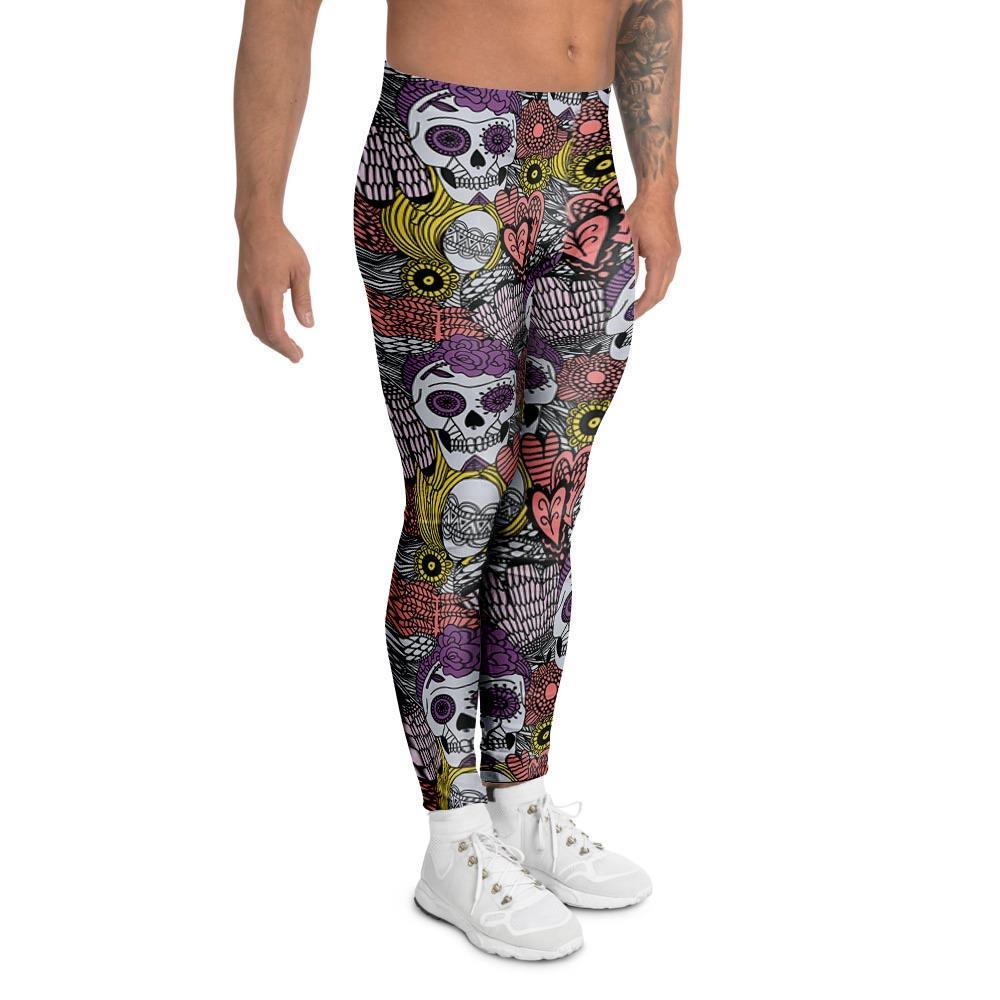 Mexican Skull Men's Leggings-grizzshop