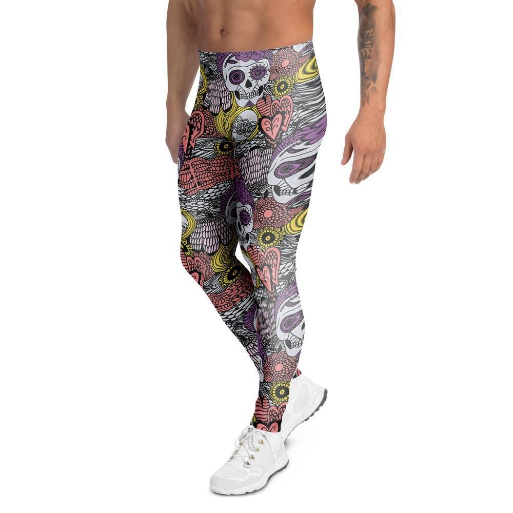 Mexican Skull Men's Leggings-grizzshop