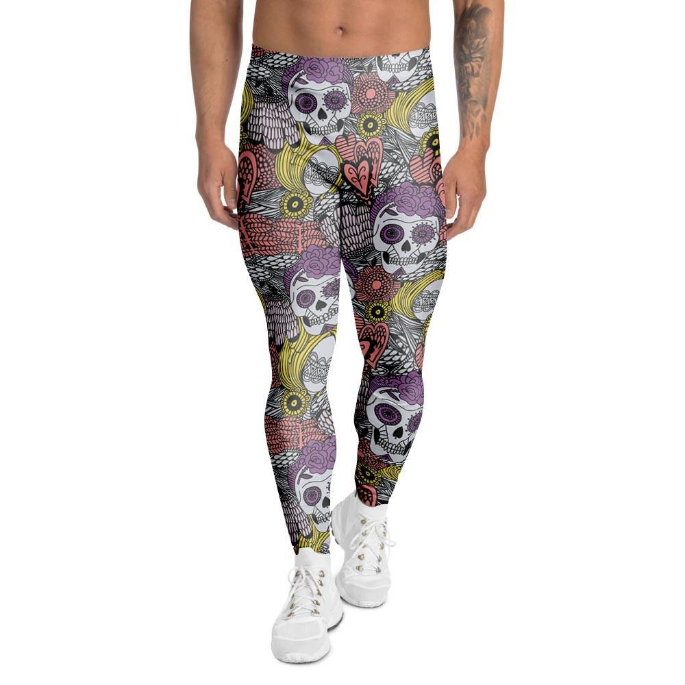 Mexican Skull Men's Leggings-grizzshop