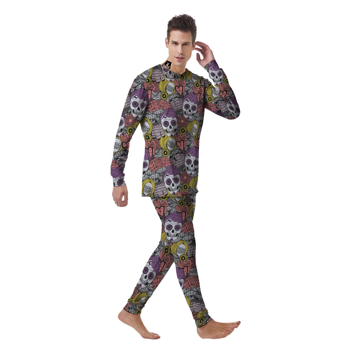 Mexican Skull Men's Pajamas-grizzshop