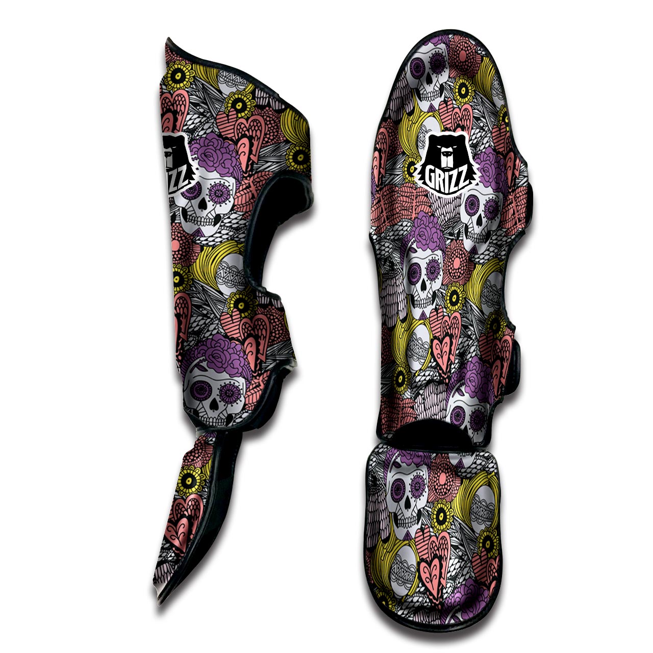 Mexican Skull Muay Thai Shin Guard-grizzshop