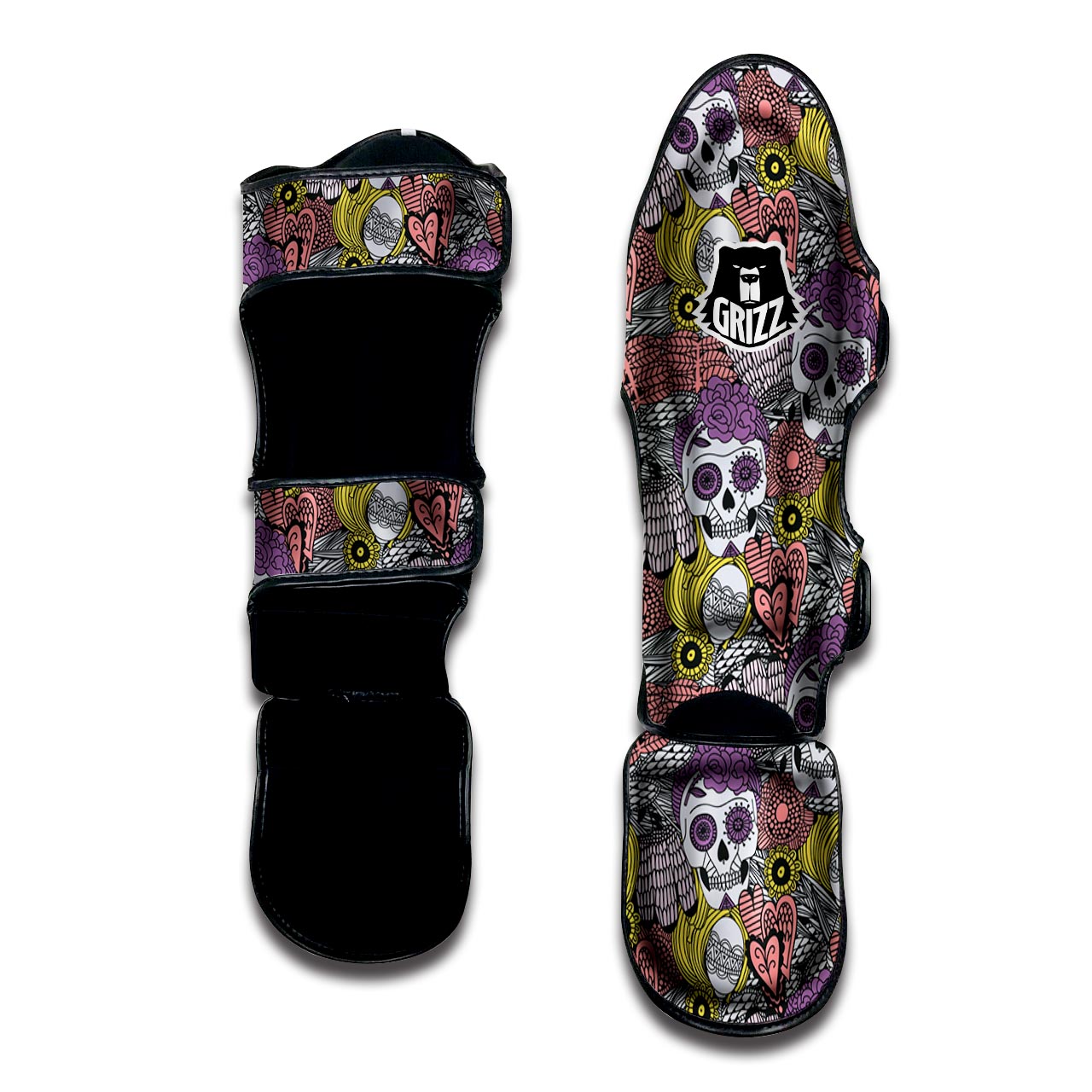 Mexican Skull Muay Thai Shin Guard-grizzshop