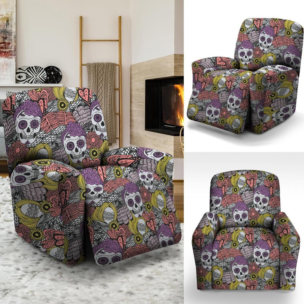 Mexican Skull Recliner Cover-grizzshop