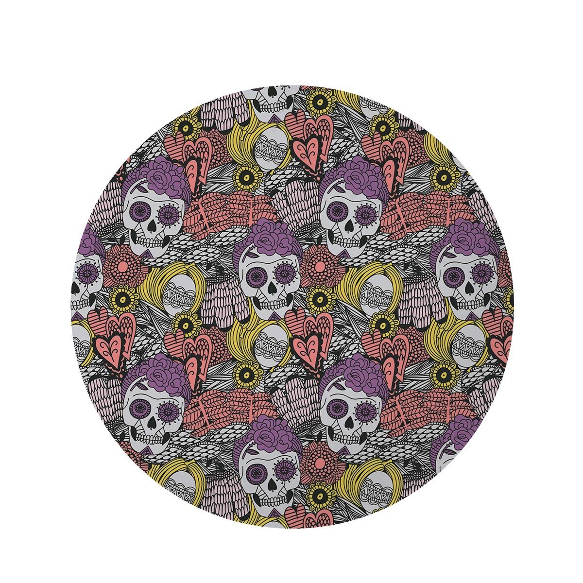 Mexican Skull Round Rug-grizzshop