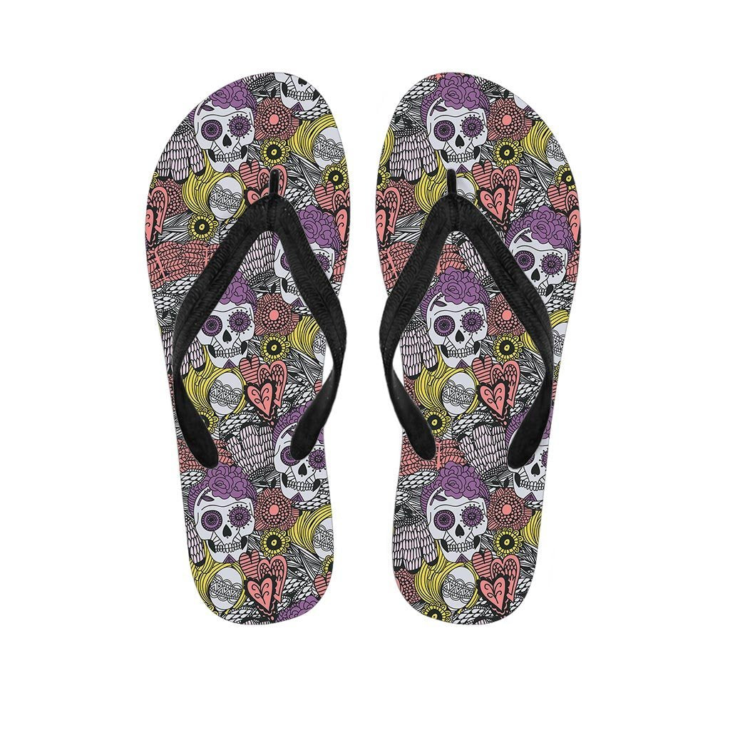 Mexican Skull Women's Flip Flops-grizzshop