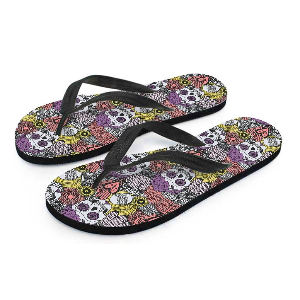 Mexican Skull Women's Flip Flops-grizzshop