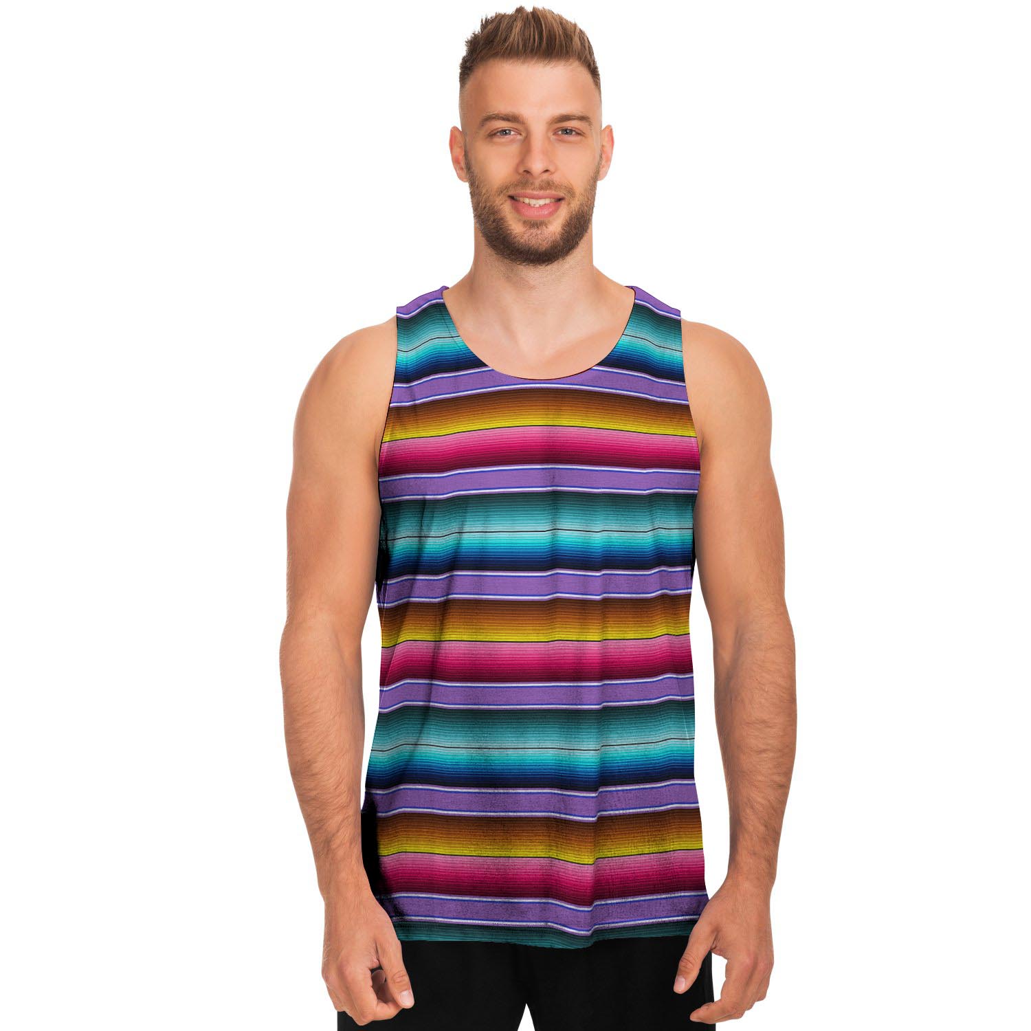 Mexican Baja Serape Men's Tank Tops-grizzshop