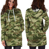 Military Green Camo Print Hoodie Dress-grizzshop