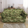 Military Green Camo Print Loveseat Cover-grizzshop