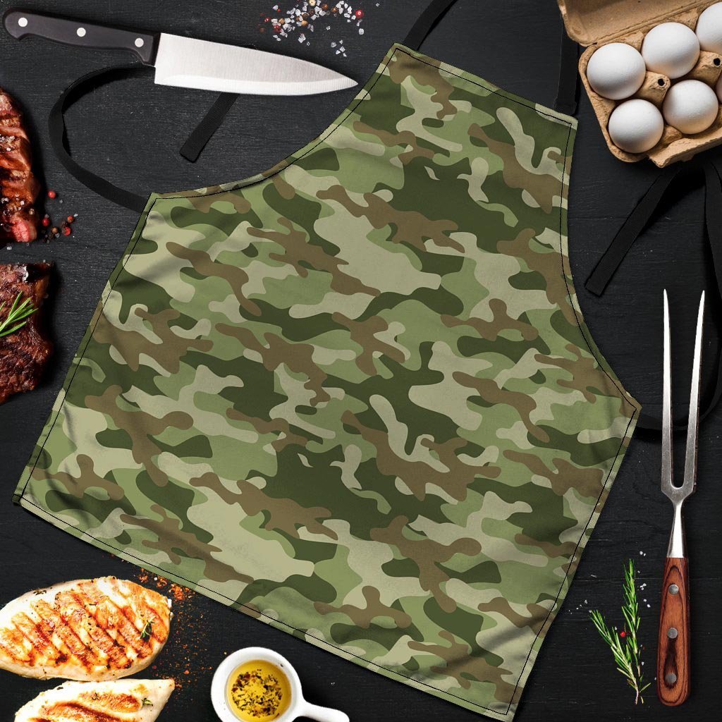 Military Green Camo Print Men's Apron-grizzshop