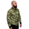 Military Green Camo Print Men's Bomber Jacket-grizzshop