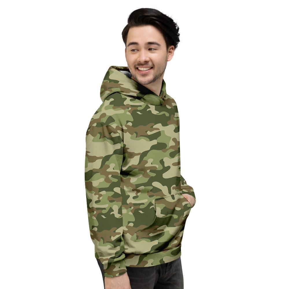 Military Green Camo Print Men's Hoodie-grizzshop