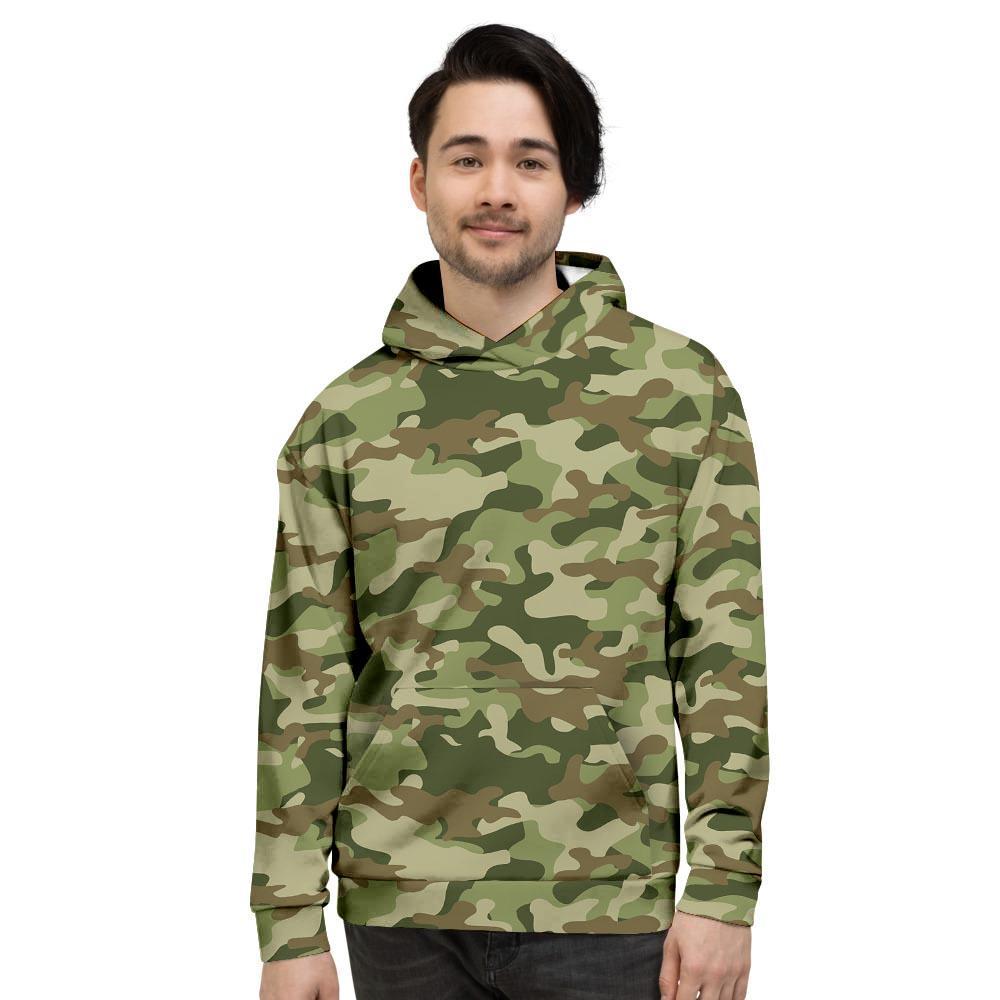 Military Green Camo Print Men's Hoodie-grizzshop