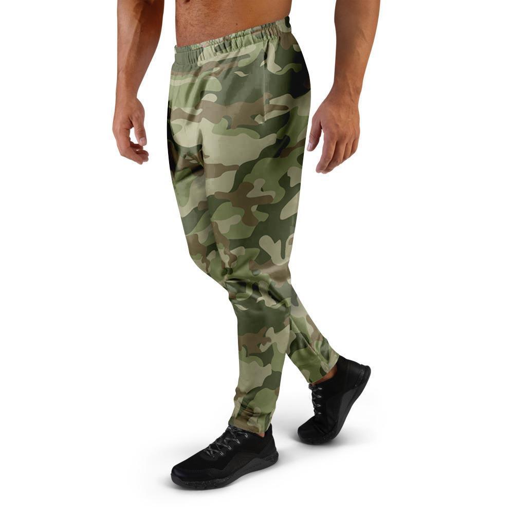 Military Green Camo Print Men's Joggers-grizzshop