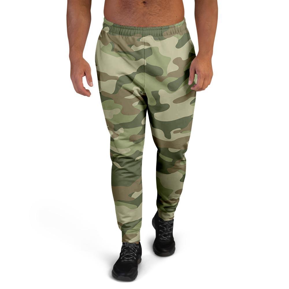 Military Green Camo Print Men's Joggers-grizzshop