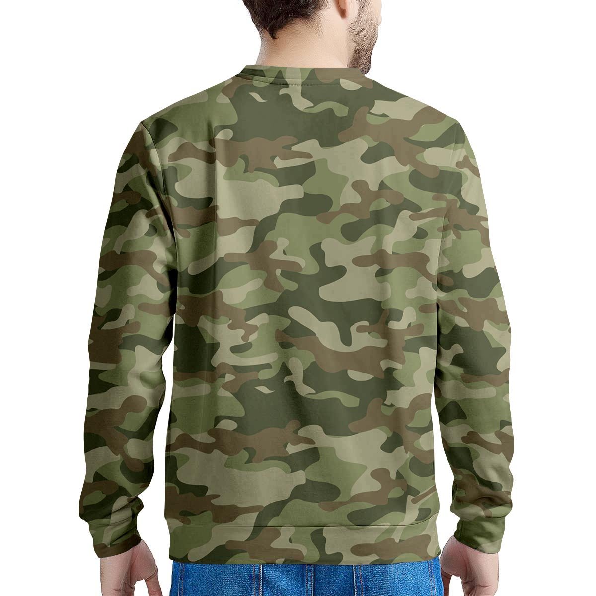 Military Green Camo Print Men's Sweatshirt-grizzshop