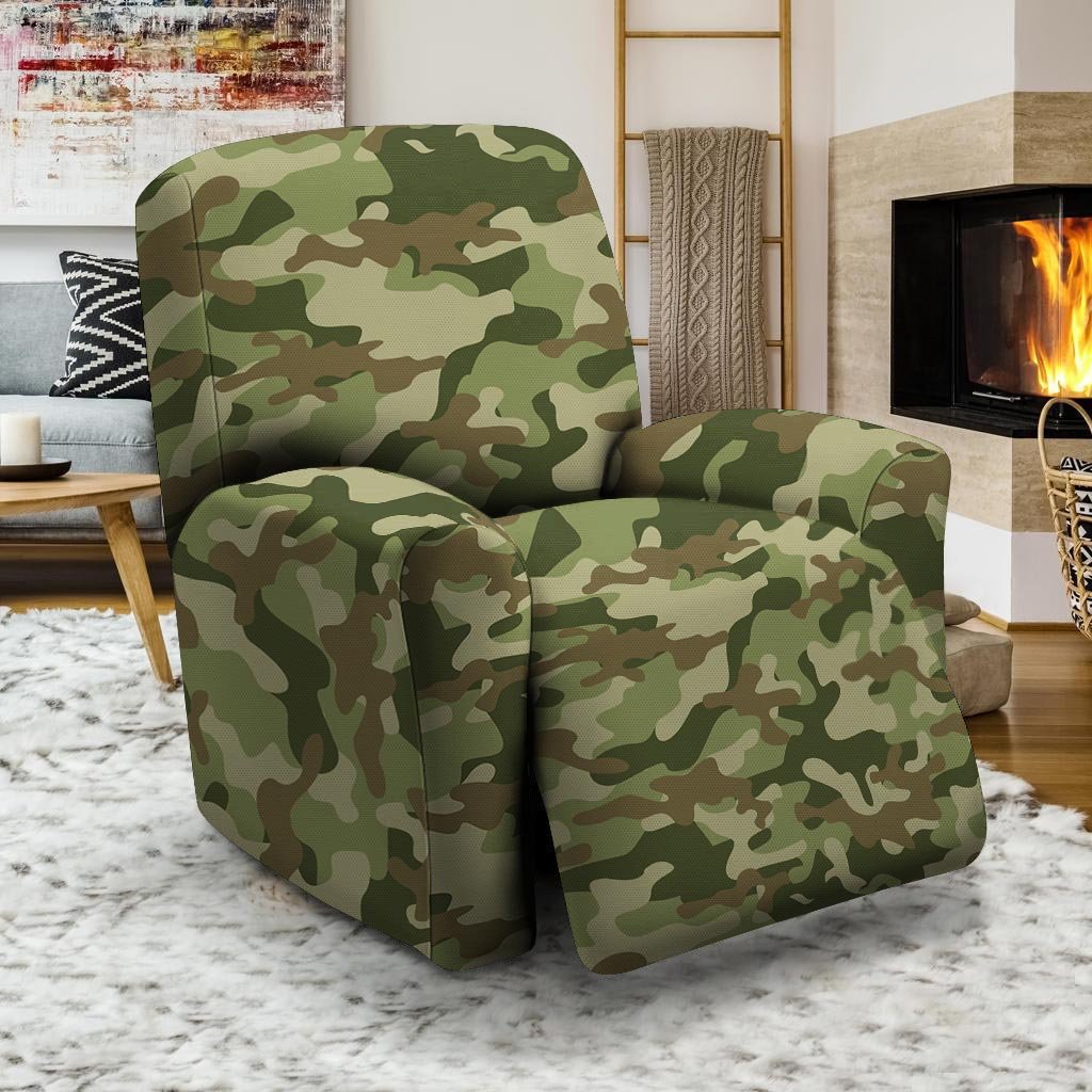 Military Green Camo Print Recliner Cover-grizzshop