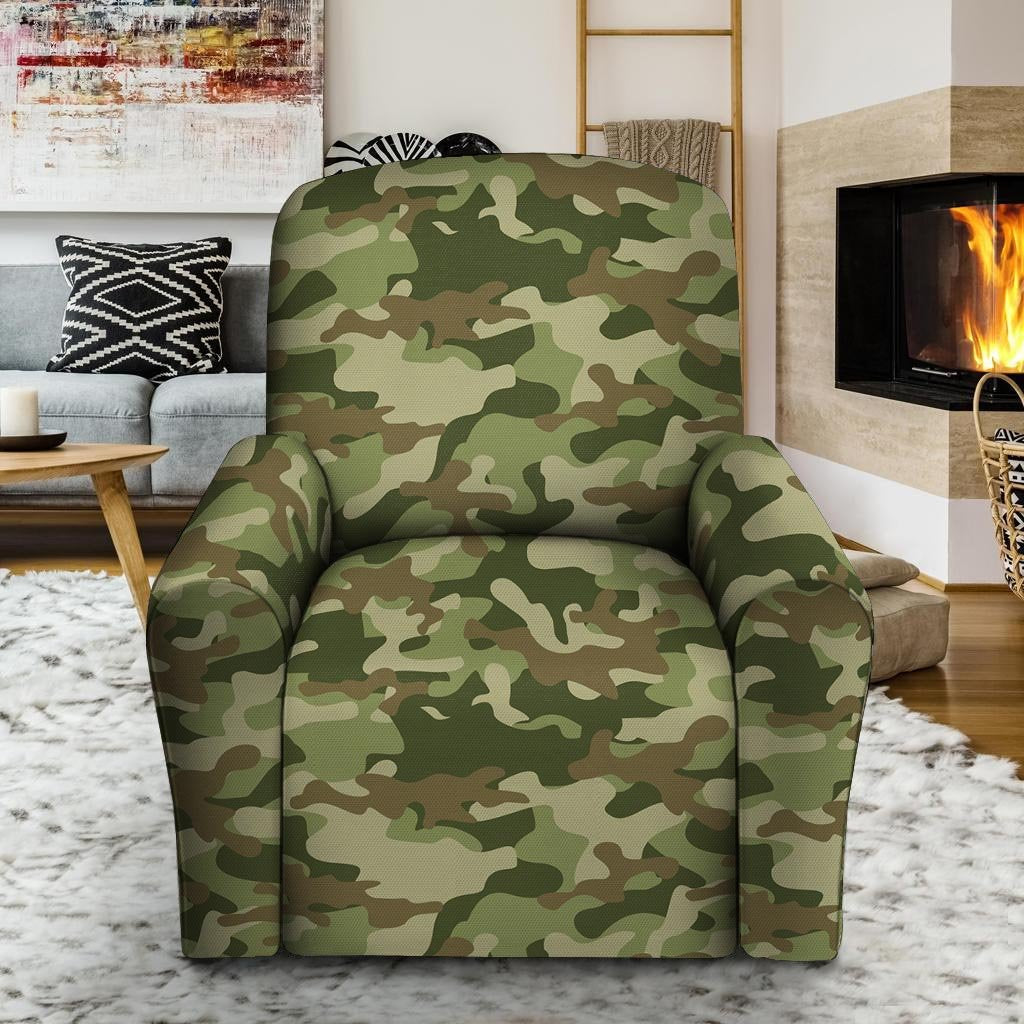 Military Green Camo Print Recliner Cover-grizzshop