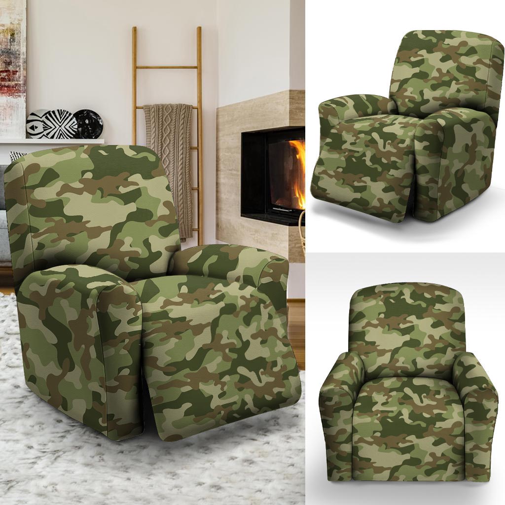 Military Green Camo Print Recliner Cover-grizzshop