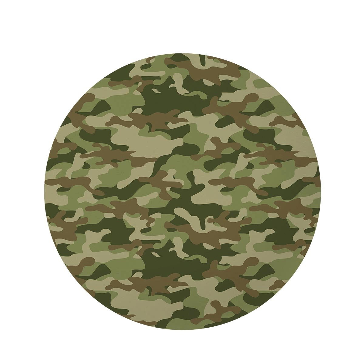 Military Green Camo Print Round Rug-grizzshop