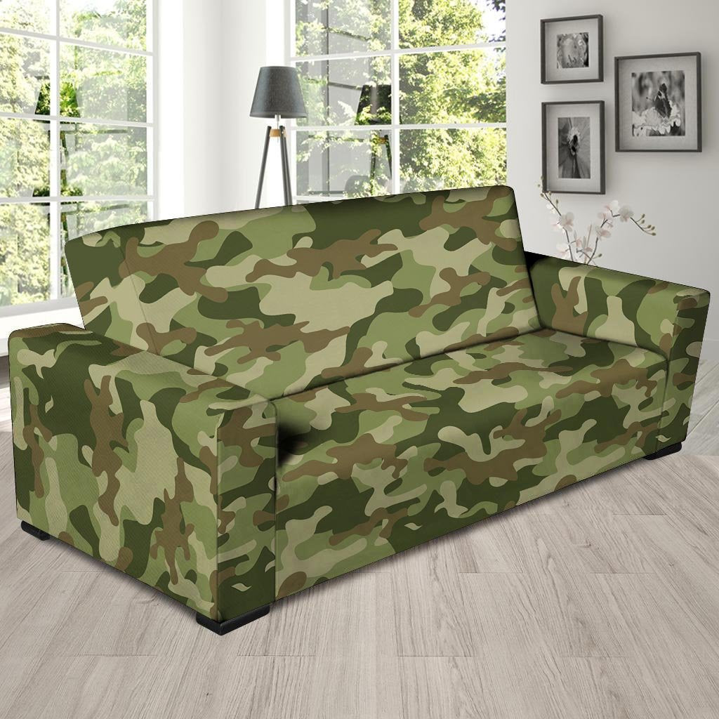 Military Green Camo Print Sofa Cover-grizzshop