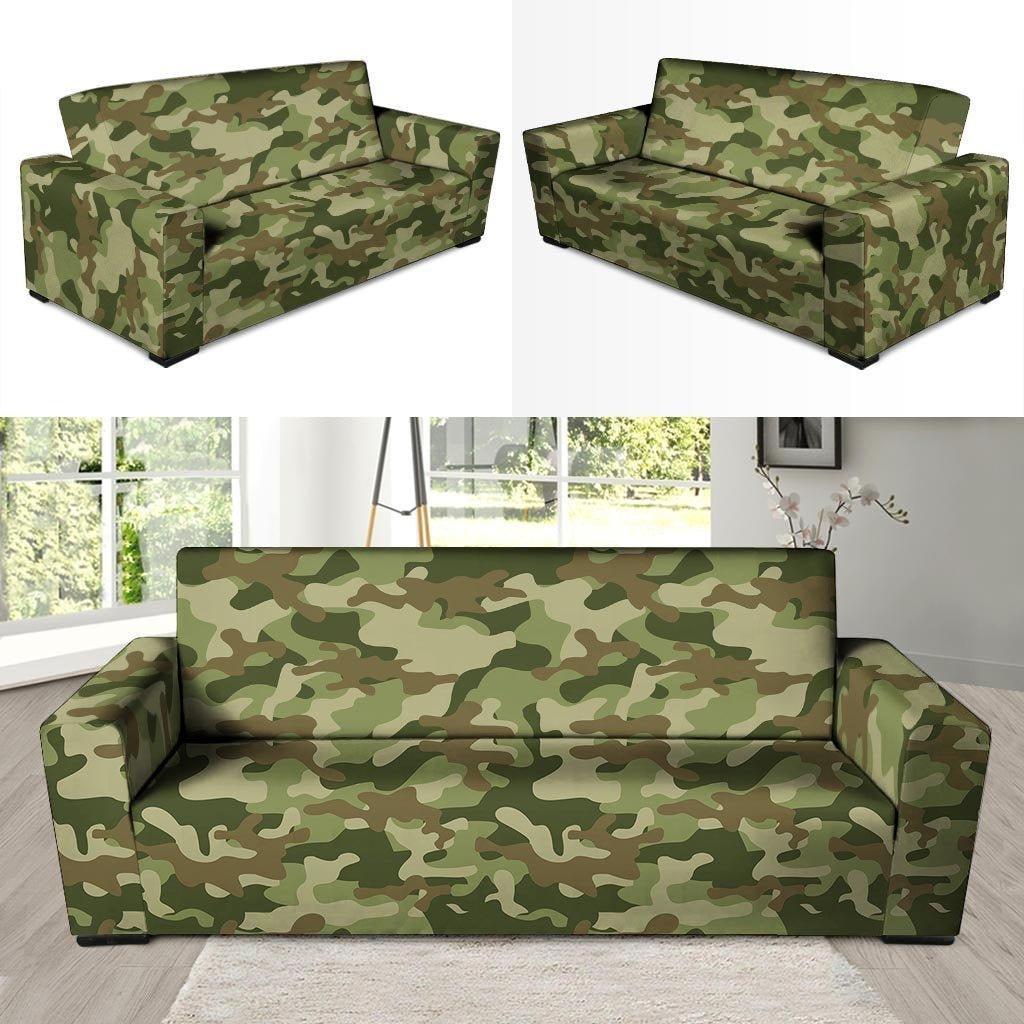 Military Green Camo Print Sofa Cover-grizzshop