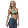 Military Green Camo Print Sports Bra-grizzshop