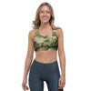 Military Green Camo Print Sports Bra-grizzshop