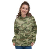 Military Green Camo Print Women's Hoodie-grizzshop