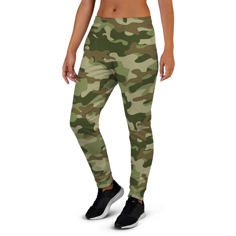 Military Green Camo Print Women's Joggers-grizzshop