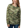 Military Green Camo Print Women's Sweatshirt-grizzshop