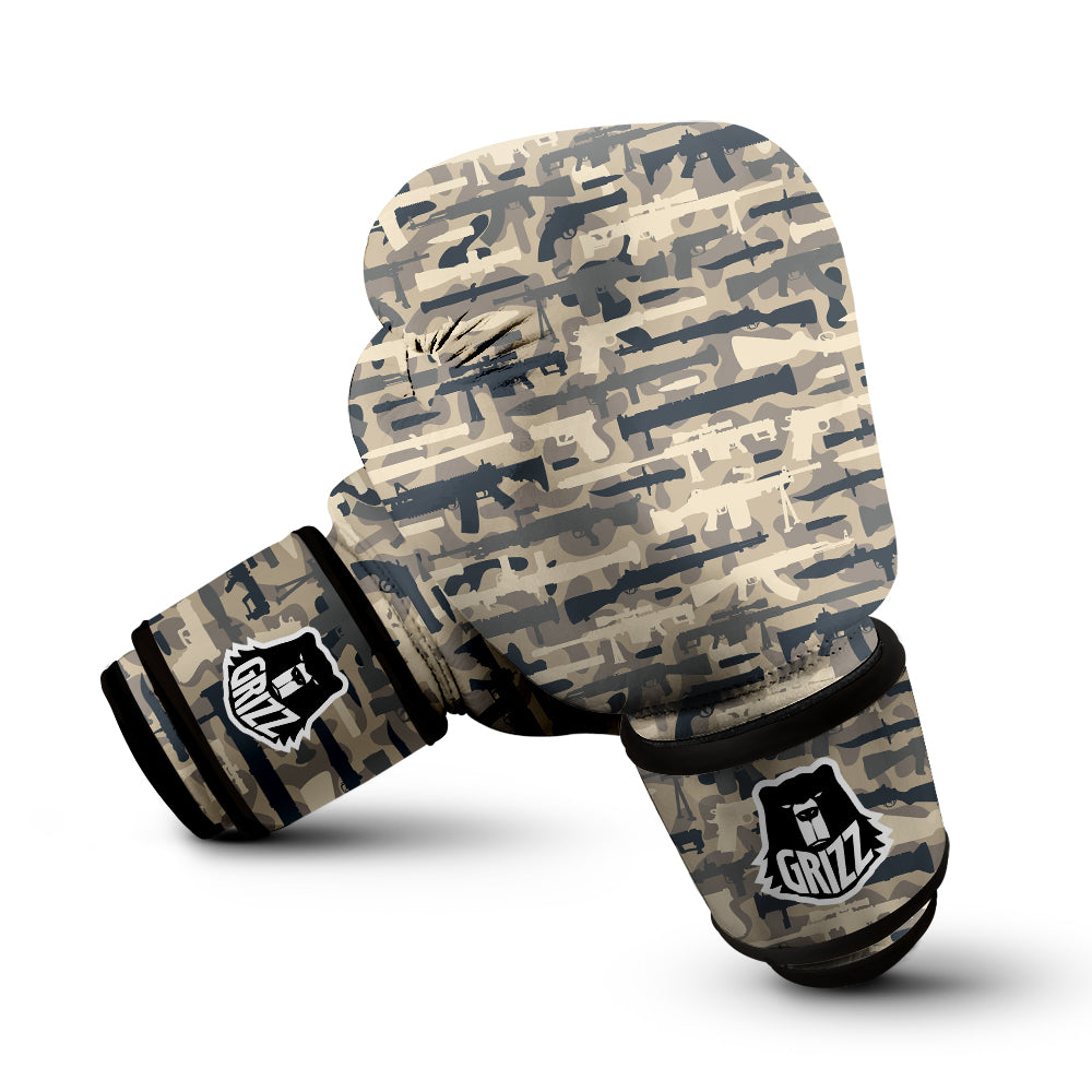 Military Gun Air Force Camo Print Boxing Gloves-grizzshop