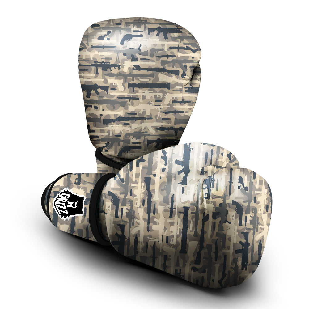 Military Gun Air Force Camo Print Boxing Gloves-grizzshop