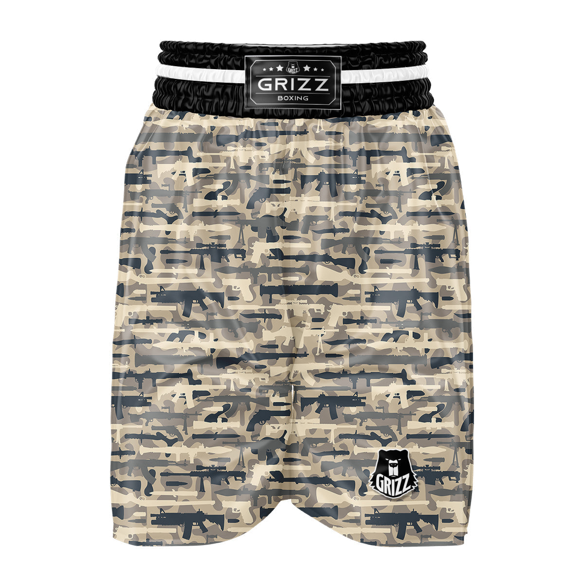 Military Gun Air Force Camo Print Boxing Shorts-grizzshop