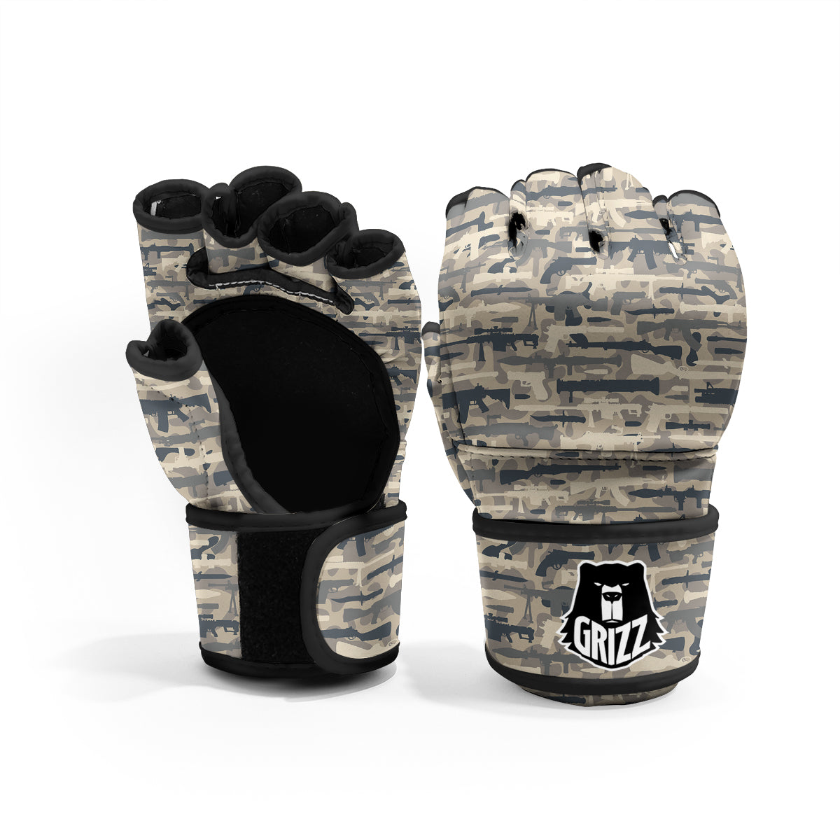 Military Gun Air Force Camo Print MMA Gloves-grizzshop