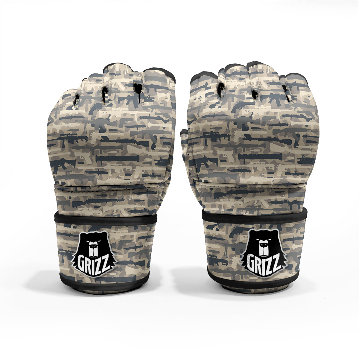 Military Gun Air Force Camo Print MMA Gloves-grizzshop