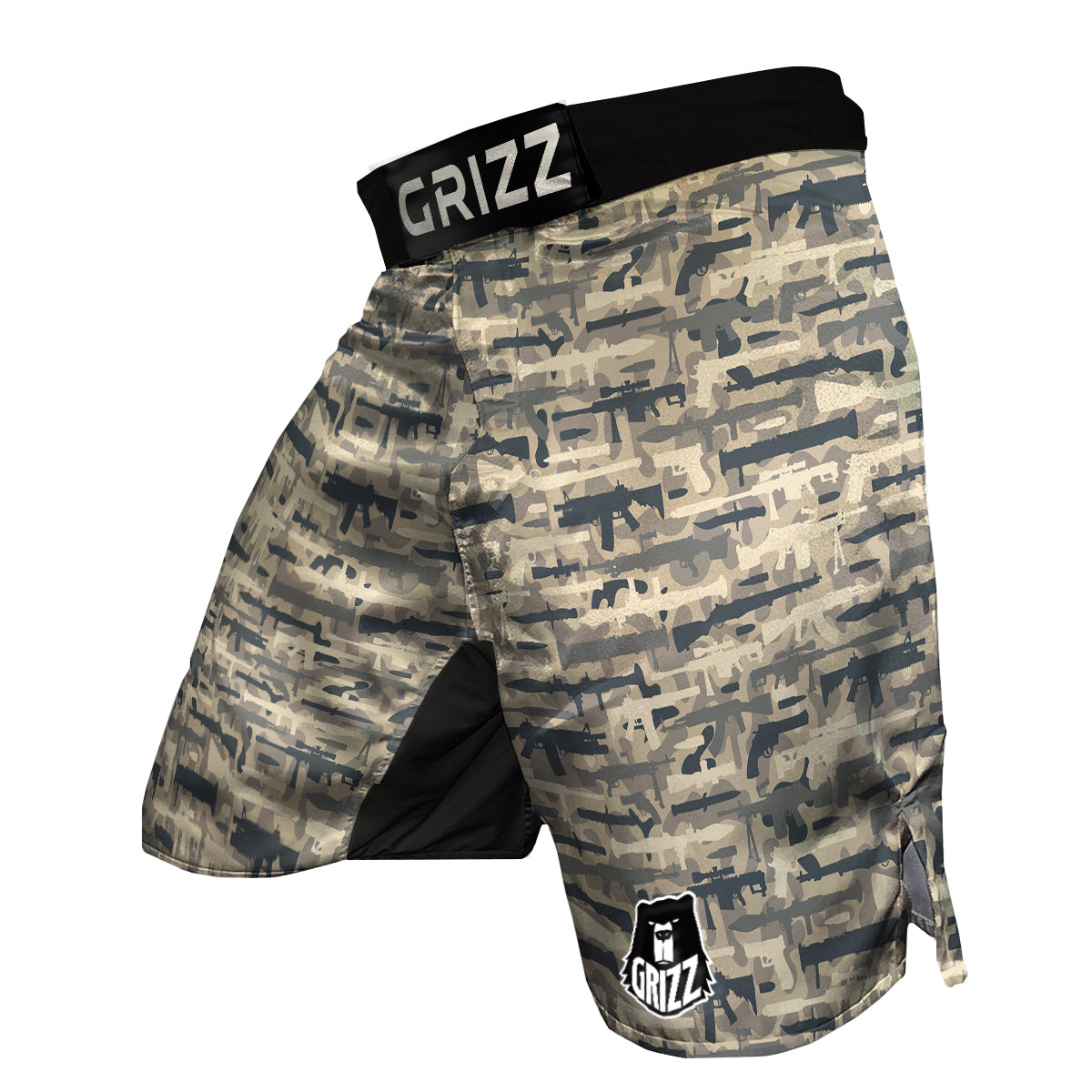 Military Gun Air Force Camo Print MMA Shorts-grizzshop