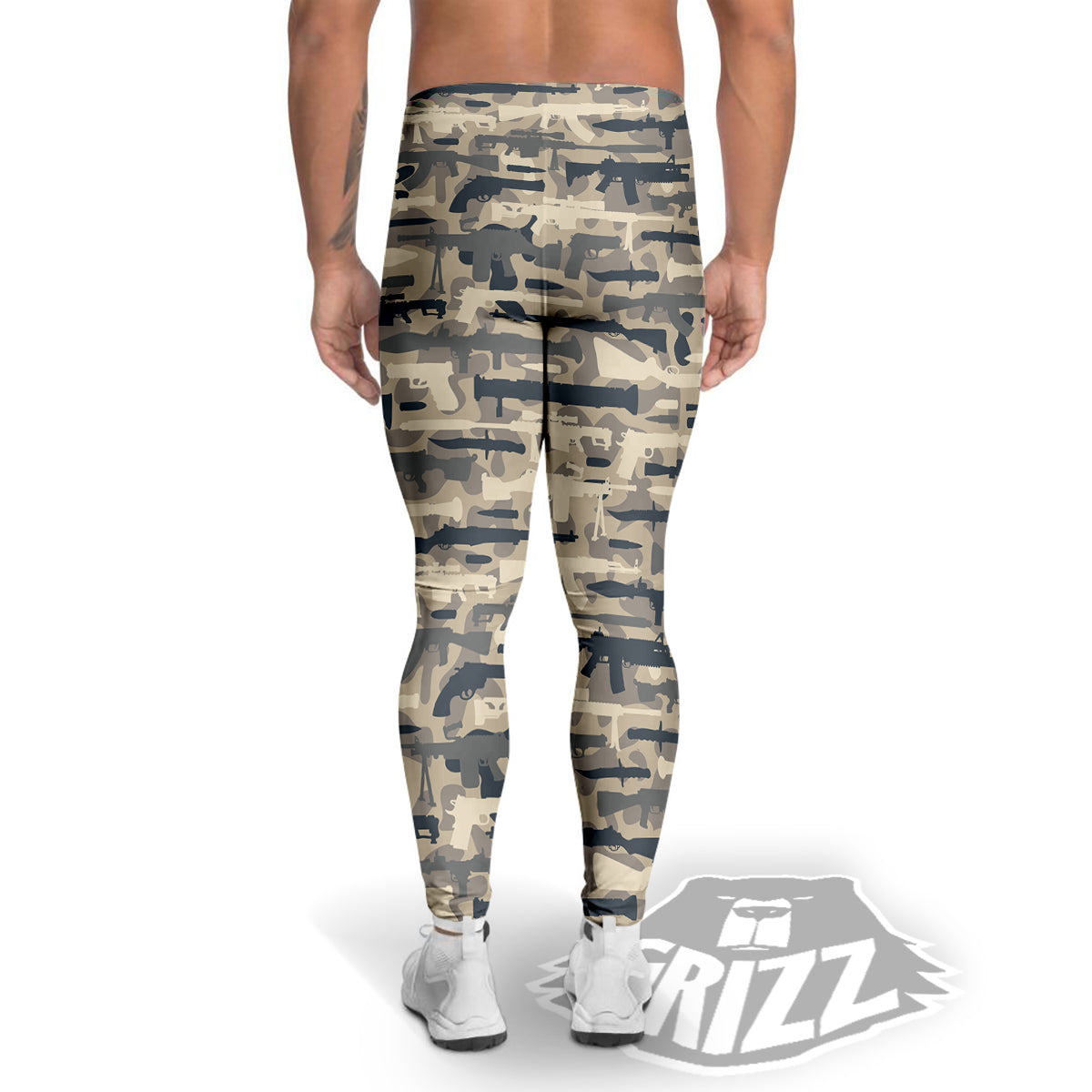 Military Gun Air Force Camo Print Men's Leggings-grizzshop