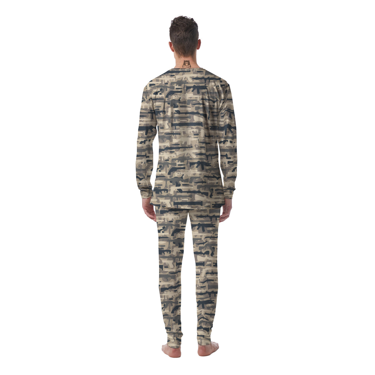 Military Gun Air Force Camo Print Men's Pajamas-grizzshop