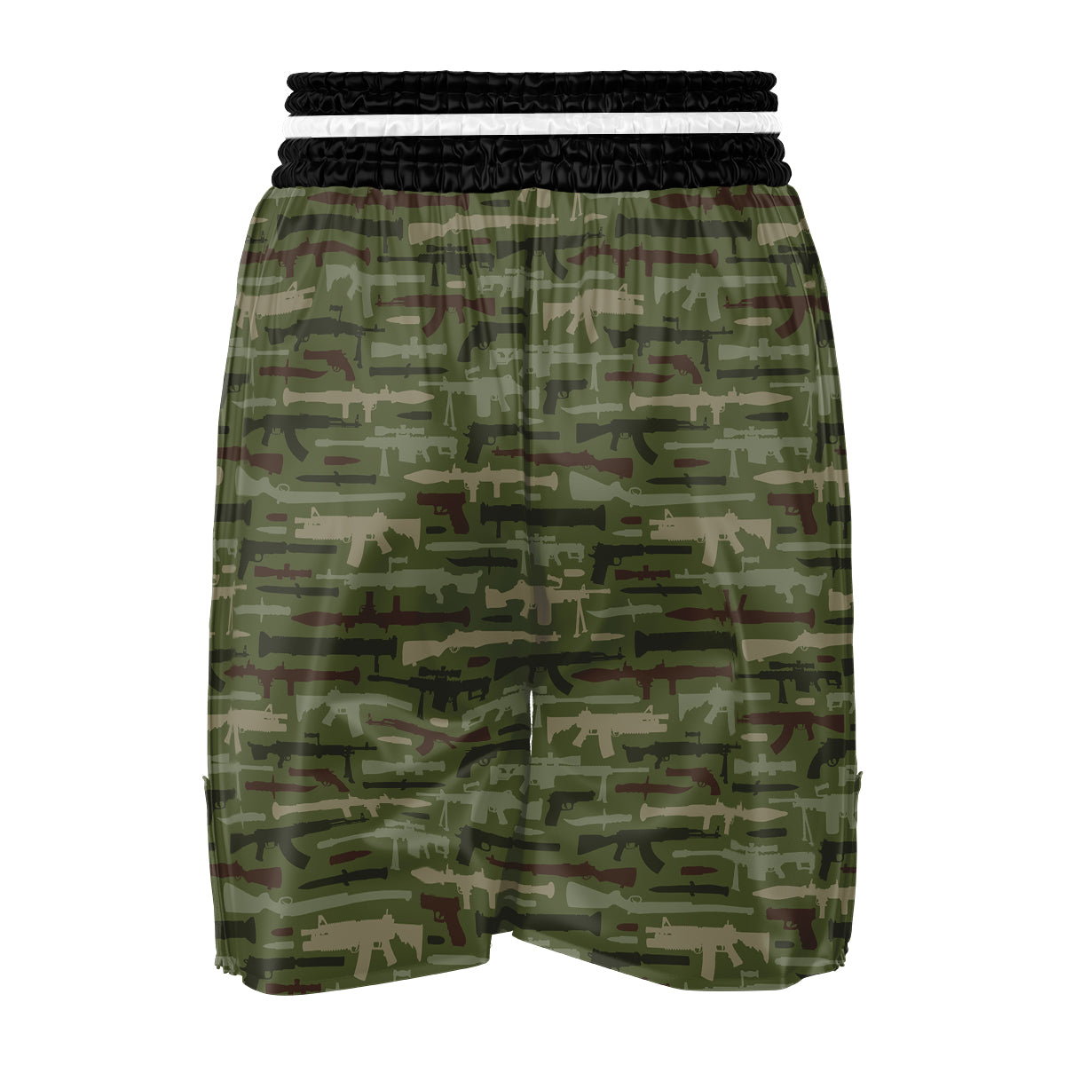 Military Gun Camo Print Boxing Shorts-grizzshop
