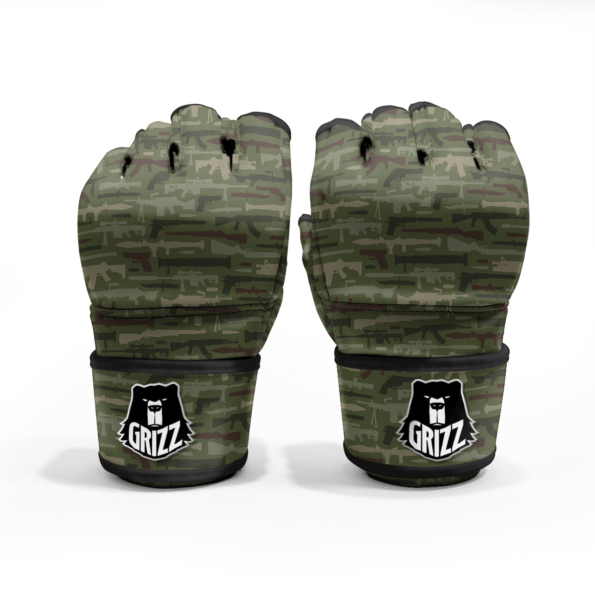 Military Gun Camo Print MMA Gloves-grizzshop