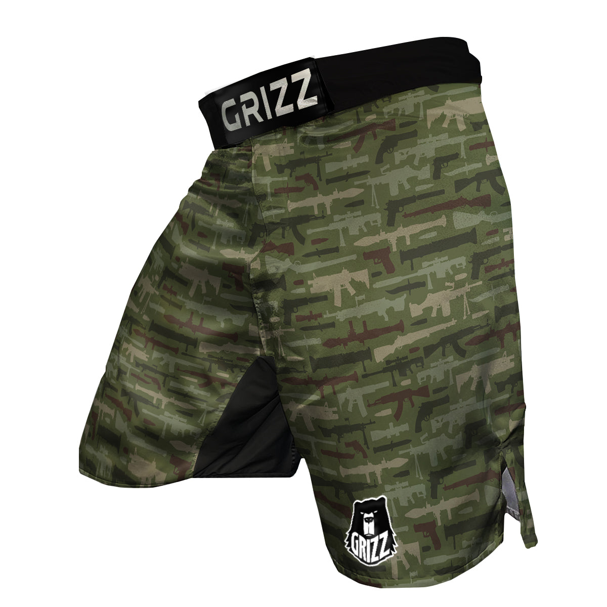 Military Gun Camo Print MMA Shorts-grizzshop