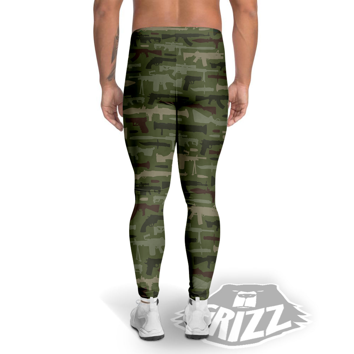 Military Gun Camo Print Men's Leggings-grizzshop