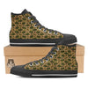 Military USA Print Pattern Black High Top Shoes-grizzshop